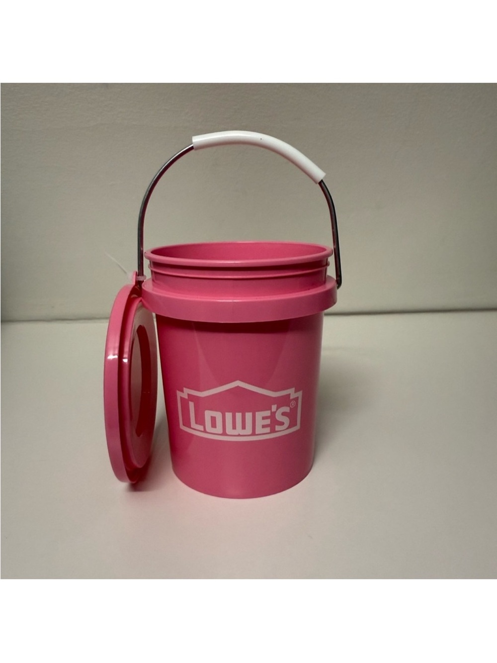 New Lowe's Pink Mini Bucket with Handle